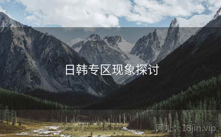 日韩专区现象探讨