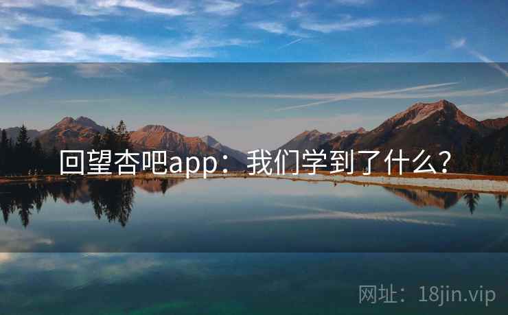 回望杏吧app：我们学到了什么？