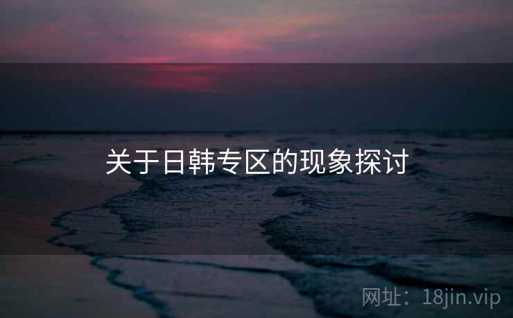 关于日韩专区的现象探讨
