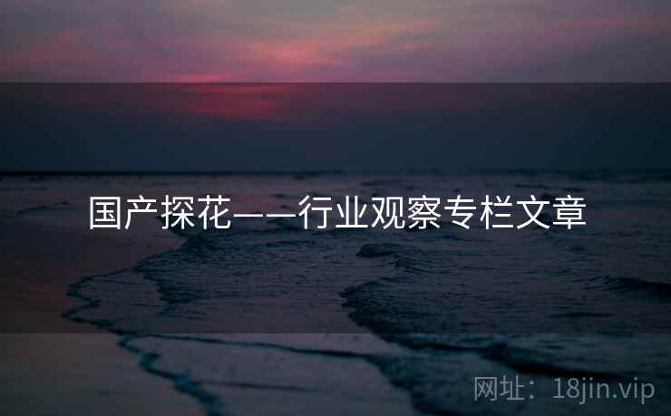 国产探花——行业观察专栏文章